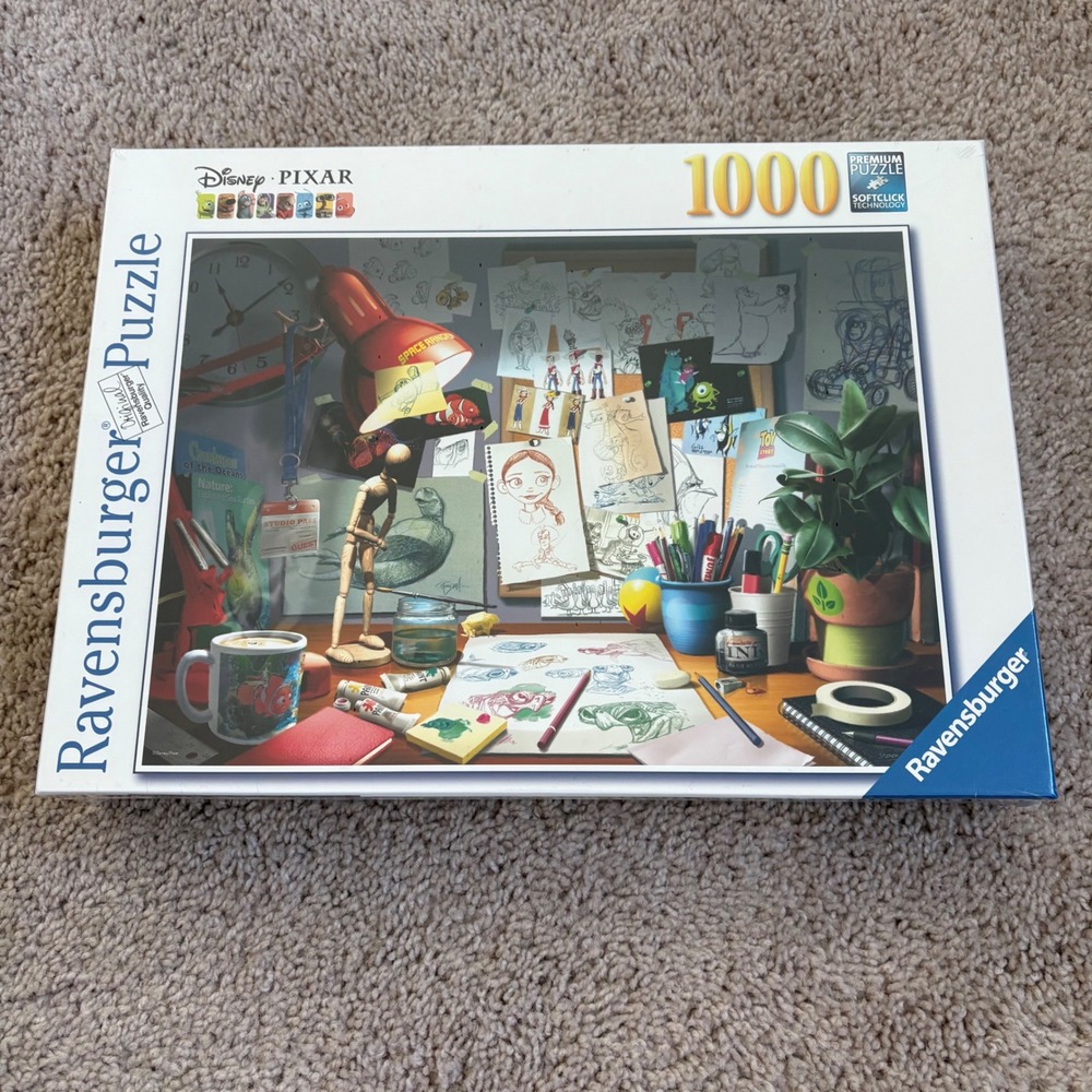 Disney Pixar The Artist's Desk Ravensburger 1000 Piece Jigsaw Puzzle New Sealed